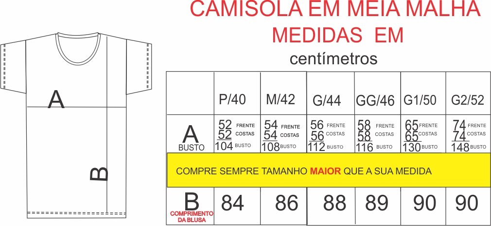 Tabela de medidas Tabela de medidas
