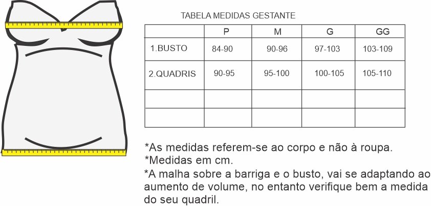 Tabela de medidas Tabela de medidas