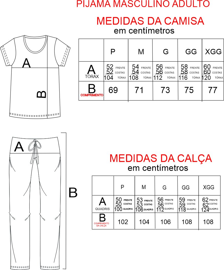 Tabela de medidas Tabela de medidas