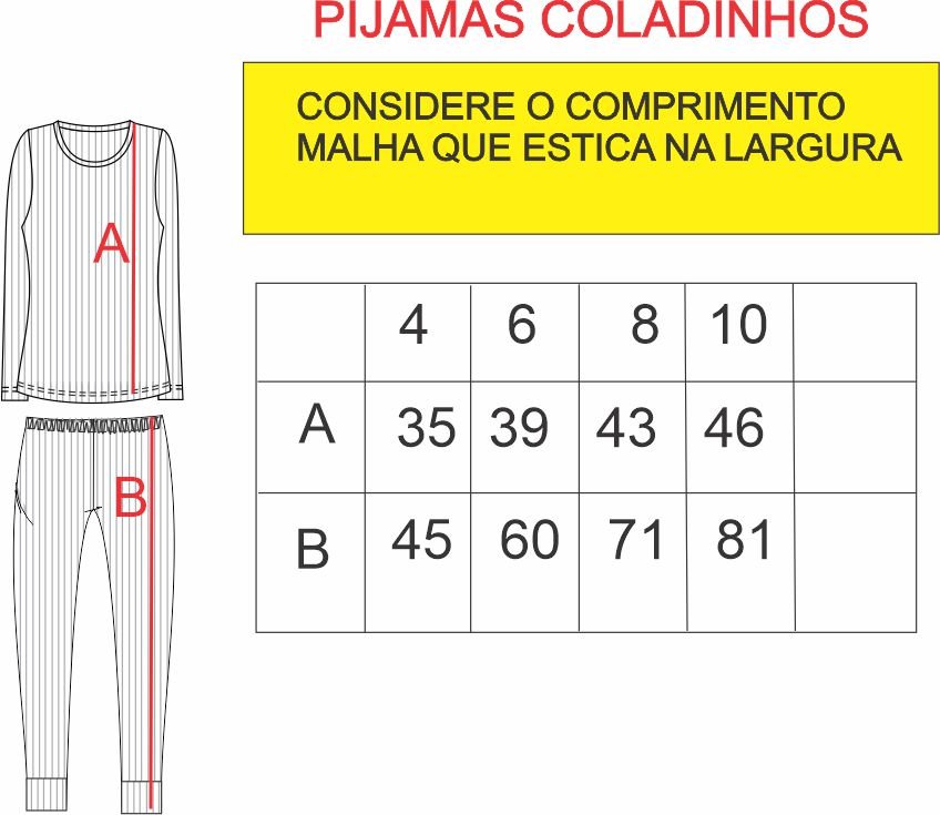Tabela de medidas Tabela de medidas