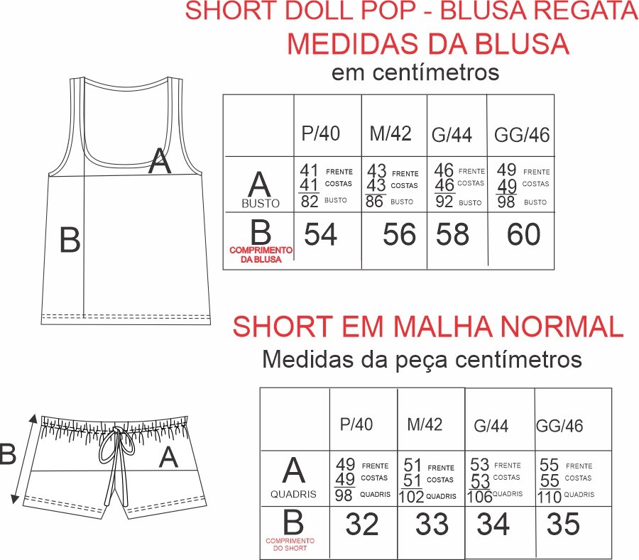 Tabela de medidas Tabela de medidas