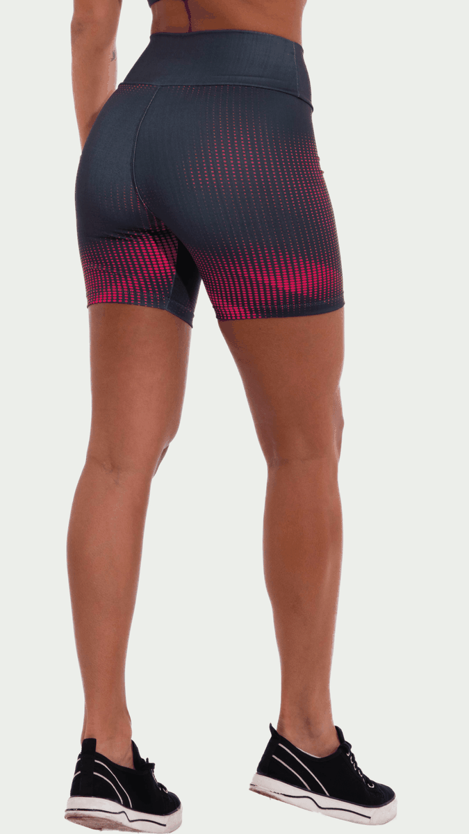 Short Legging Extreme Preto Poá Pink